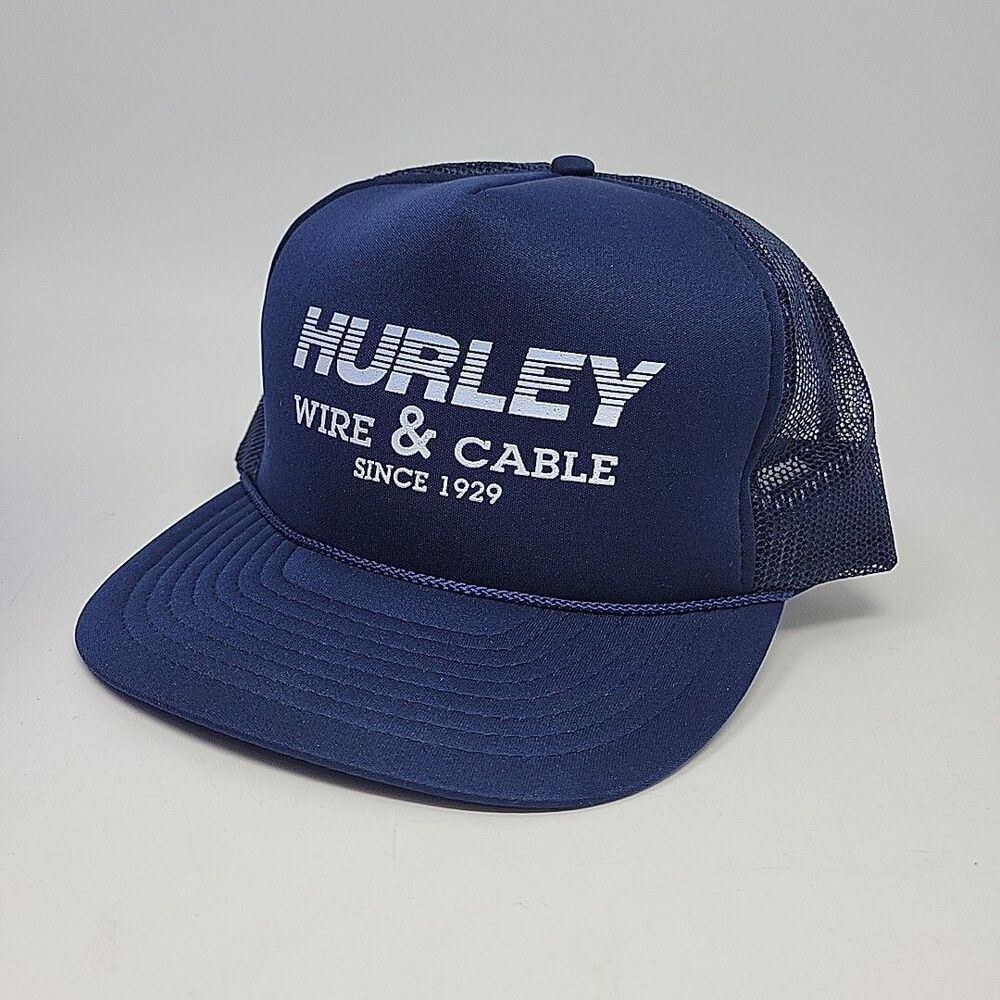 Hurley Wire & Cable -Rope Snapback Vintage Cap Trucker Blue Mesh One Size